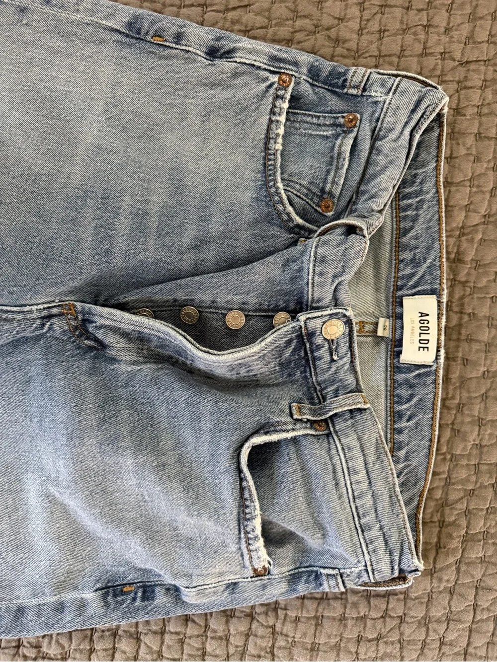 Light Wash Straight Leg Jeans - Agolde - Picture 4 of 6